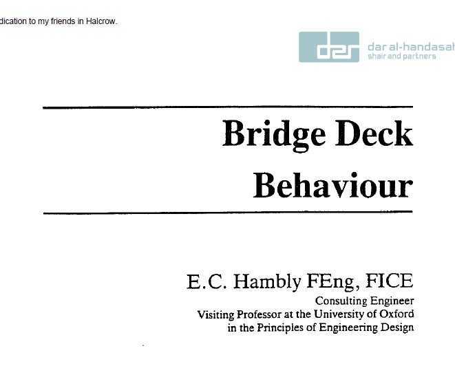 Hambly Bridge Deck Behaviour 2ed